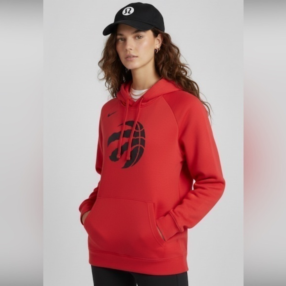 Nike Red Raptors Logo Hoodie